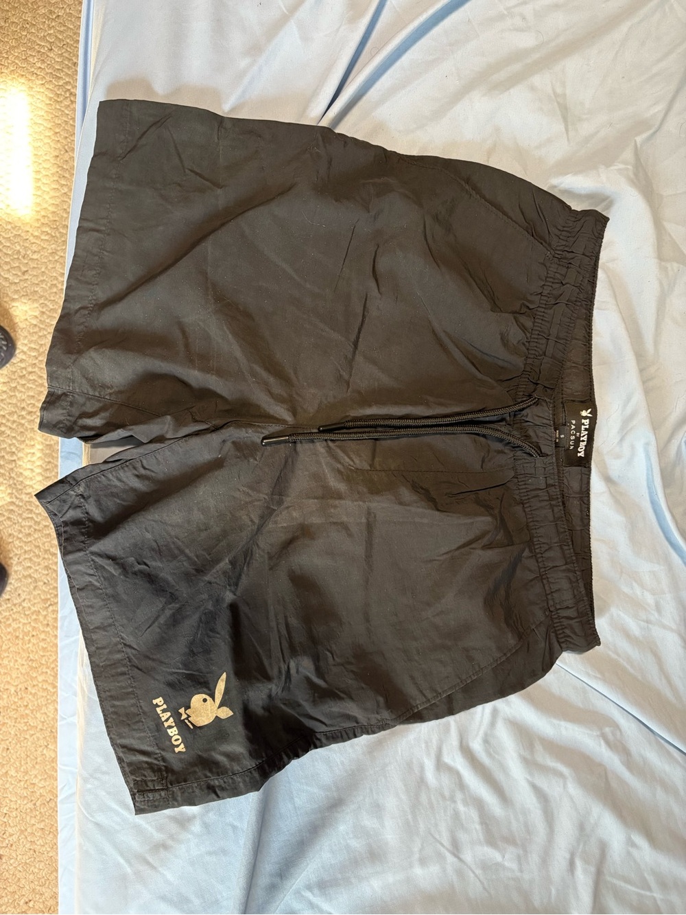 PLAYBOY Black Drawstring Waist Shorts